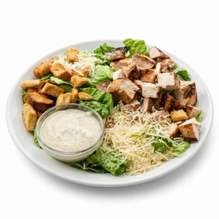 Caesar Salad Topped with Grilled Chicken